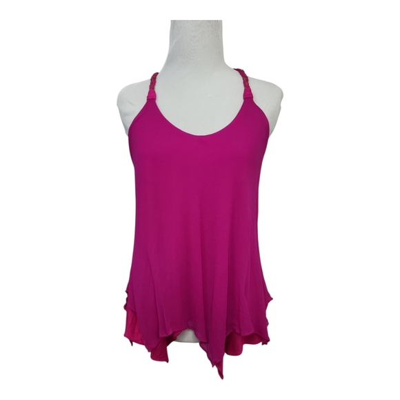 SKY Chiffon Leather & Feather Top XS - Picture 1 of 10